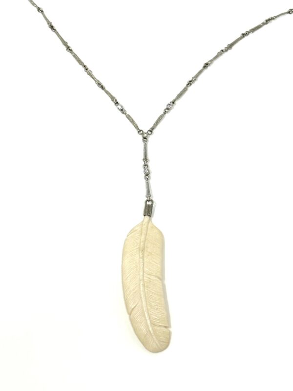 k brunini carved moose feather necklace