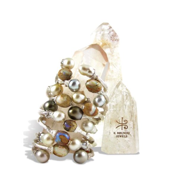 K Brunini Twig Cuff - Tahitian Pearls Display
