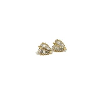 Anita Ko Aspen Leaf Baguette Earrings Meridian Jewelers Exclusive